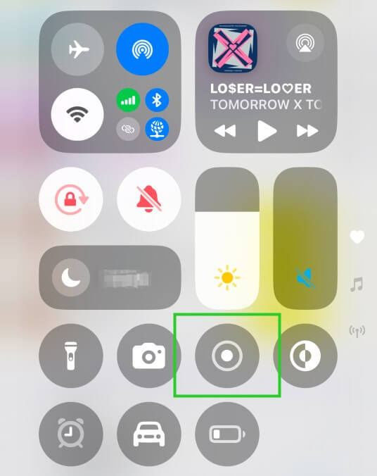 grabación de pantalla integrada de iOS para descargar videos de snapchat
