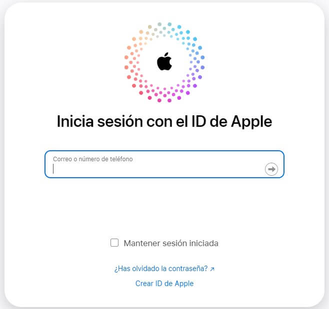 iniciar sesión en icloud.com con apple id