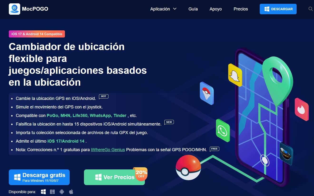 Utiliza MocPOGO para cambiar ubicación móvil