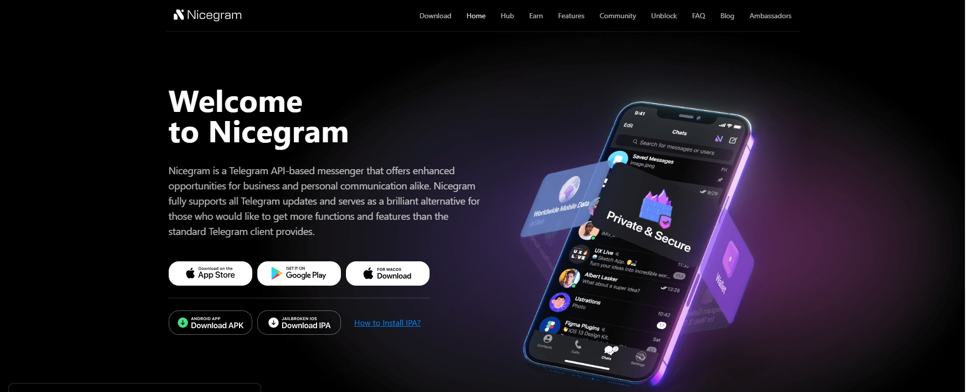 instalar la app alternativa Nicegram