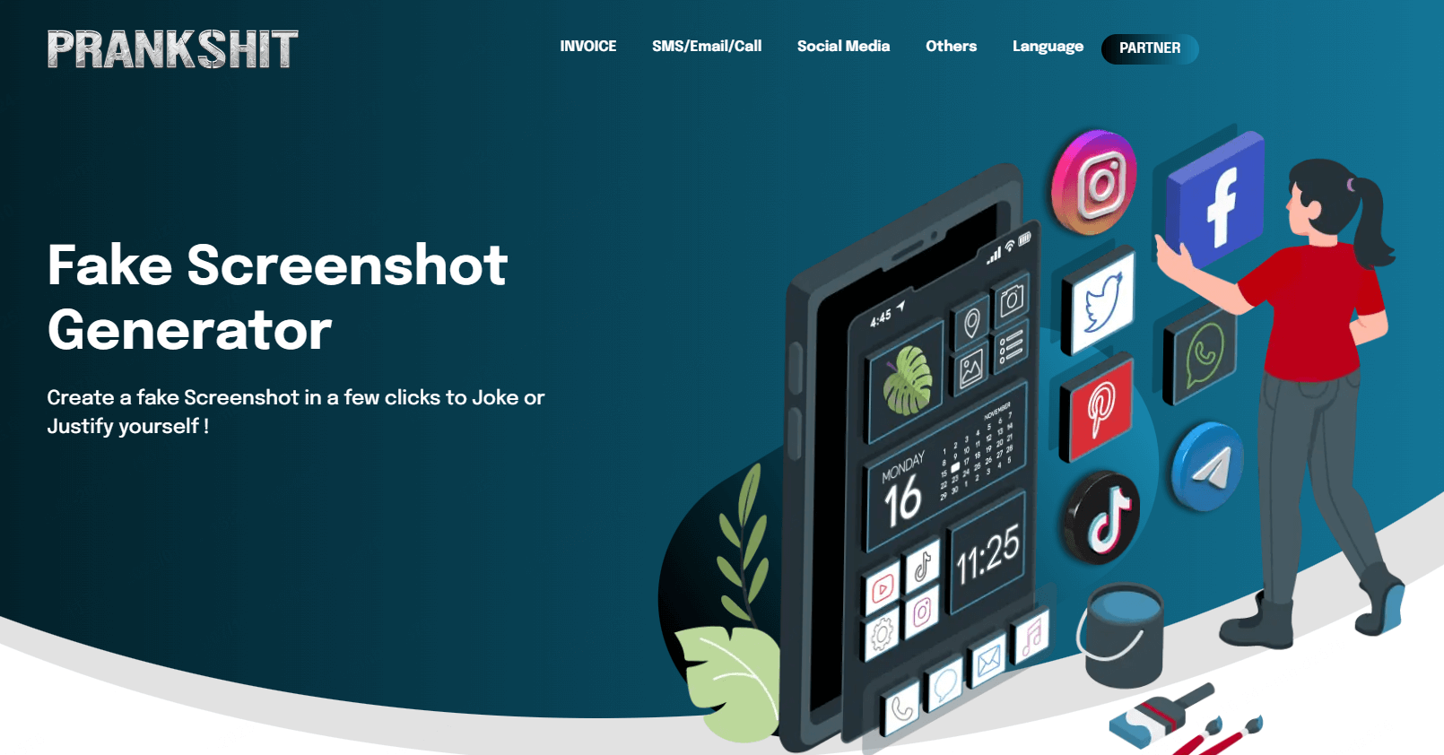 usar Prankshit para crear chats falsos de WhatsApp online