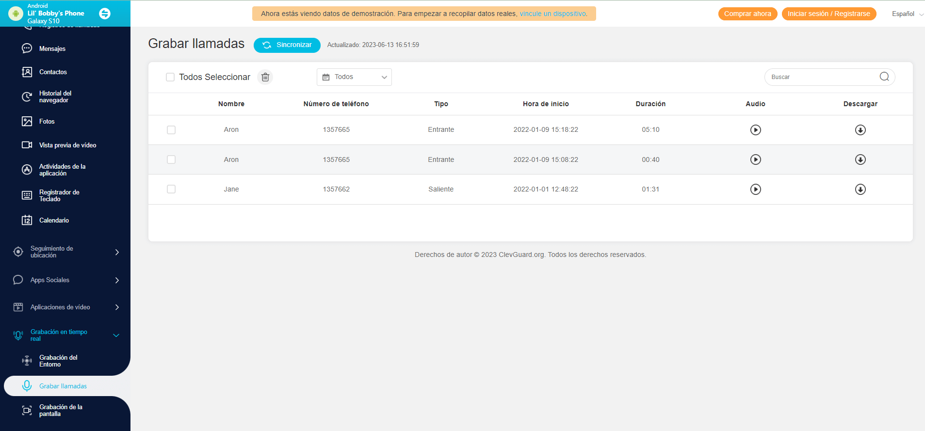 record calls with KidsGuard Pro