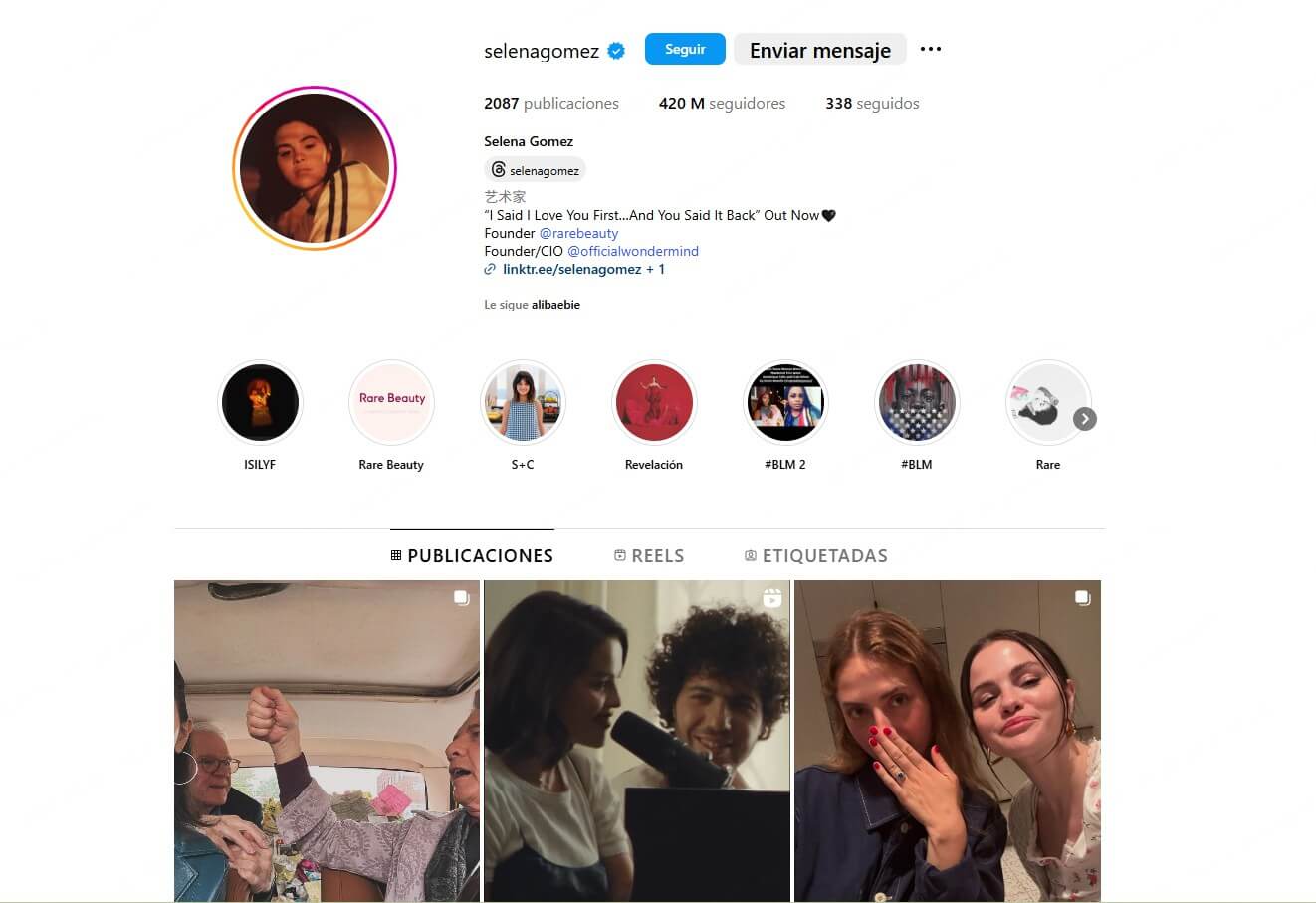 cuenta de instagram de selenagomez