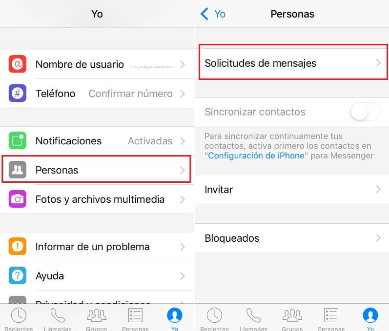 cómo ver solicitudes de mensajes en iphone