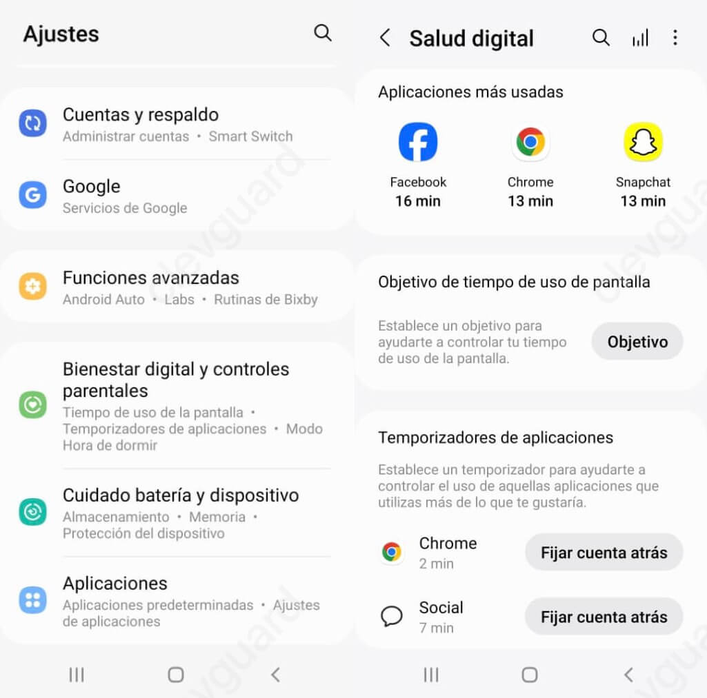 Temporizador App para controlar el uso de Android