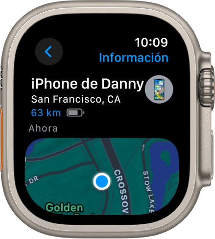 ver la ubicación en apple watch