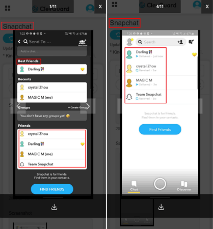 monitor Snapchat contacts