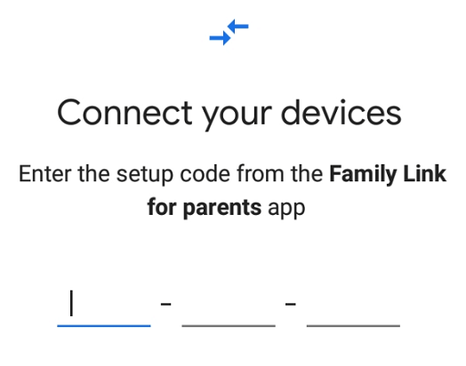 entra código de configuración