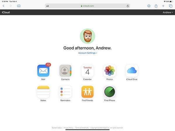 icloud web interface