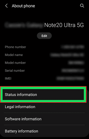 status information