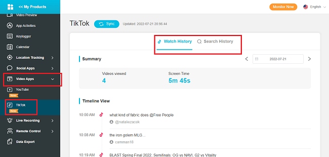 tiktok watch historial de búsqueda