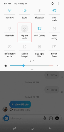 turn on airplane mode