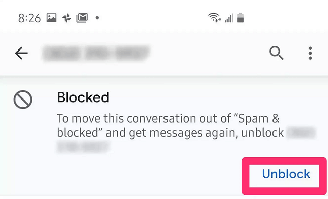 unblock a number