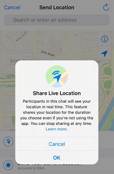 share live location on whatsapp