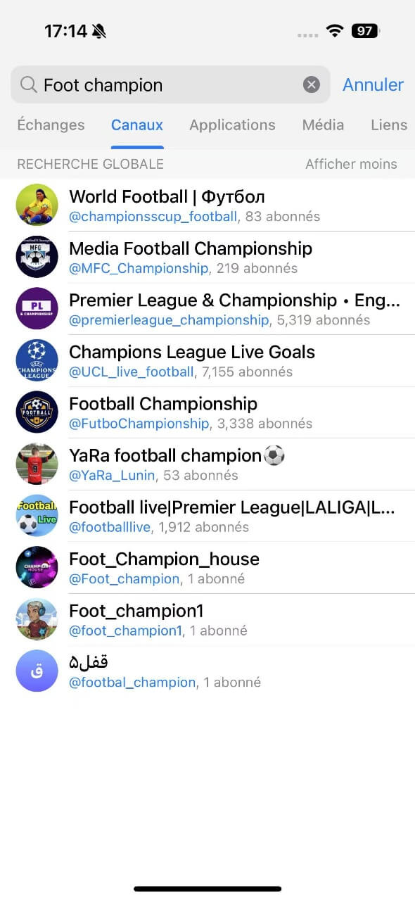 telegram foot search
