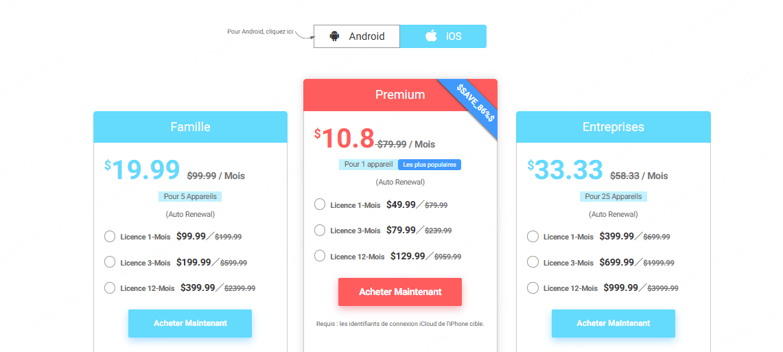 prix ios Cocospy