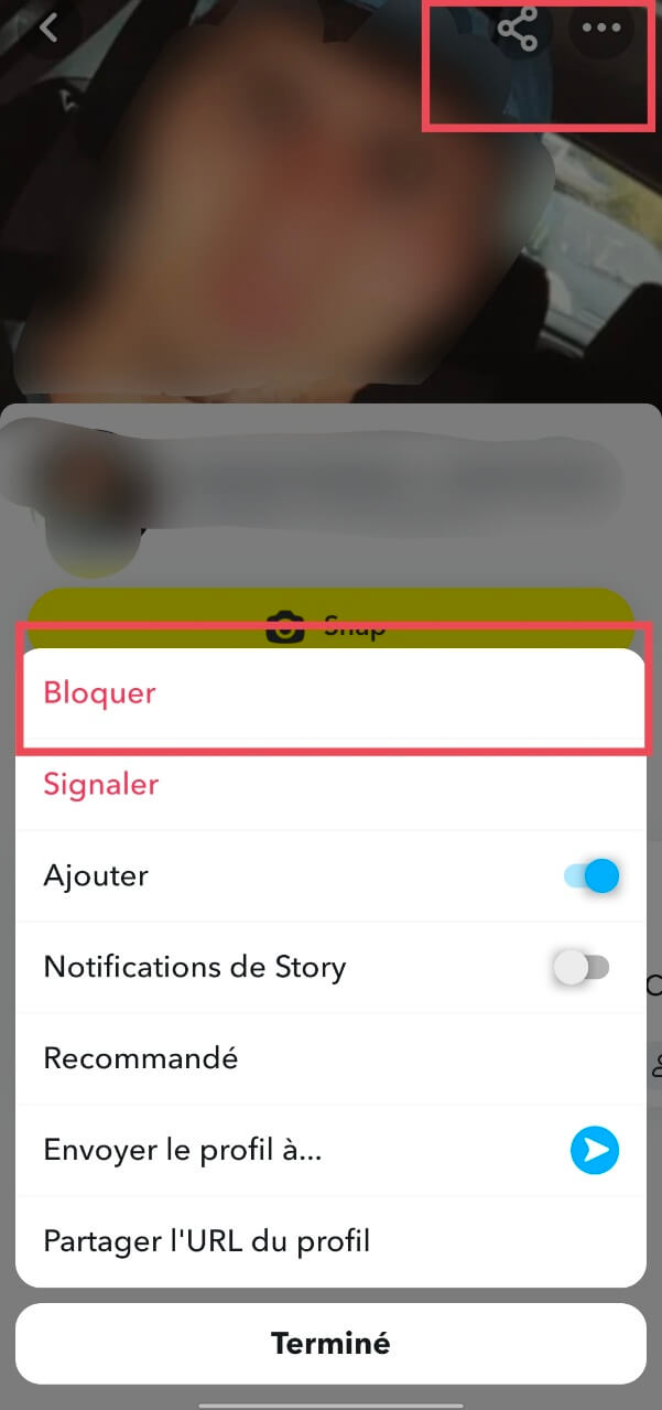 comment bloquer quelqu'un sur snapchat