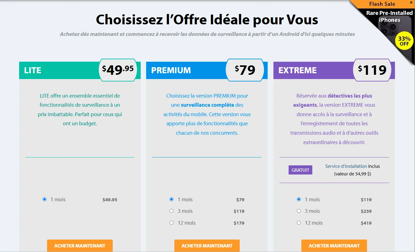 prix android de FlexiSpy