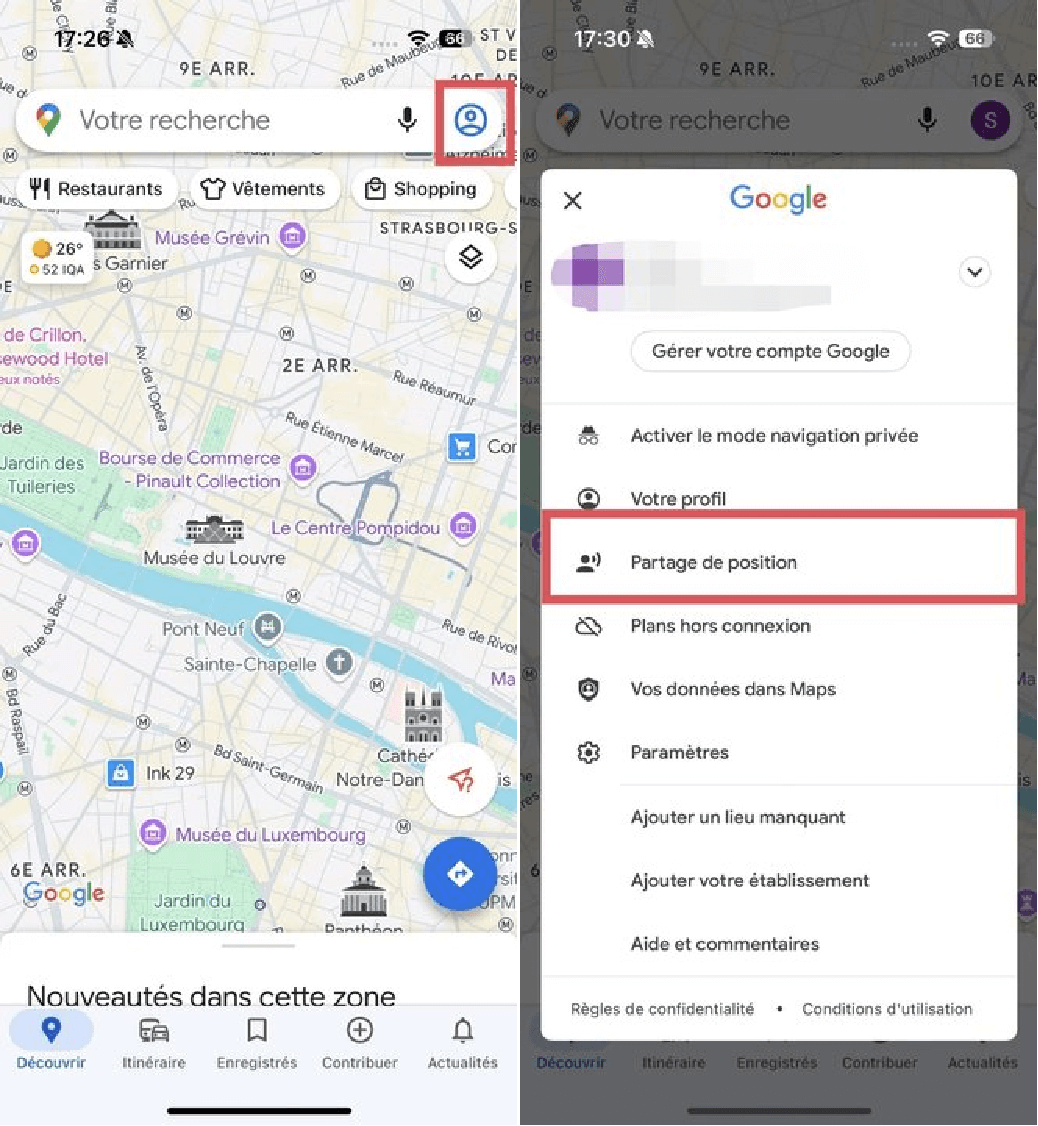 Historique Google Maps iPhone