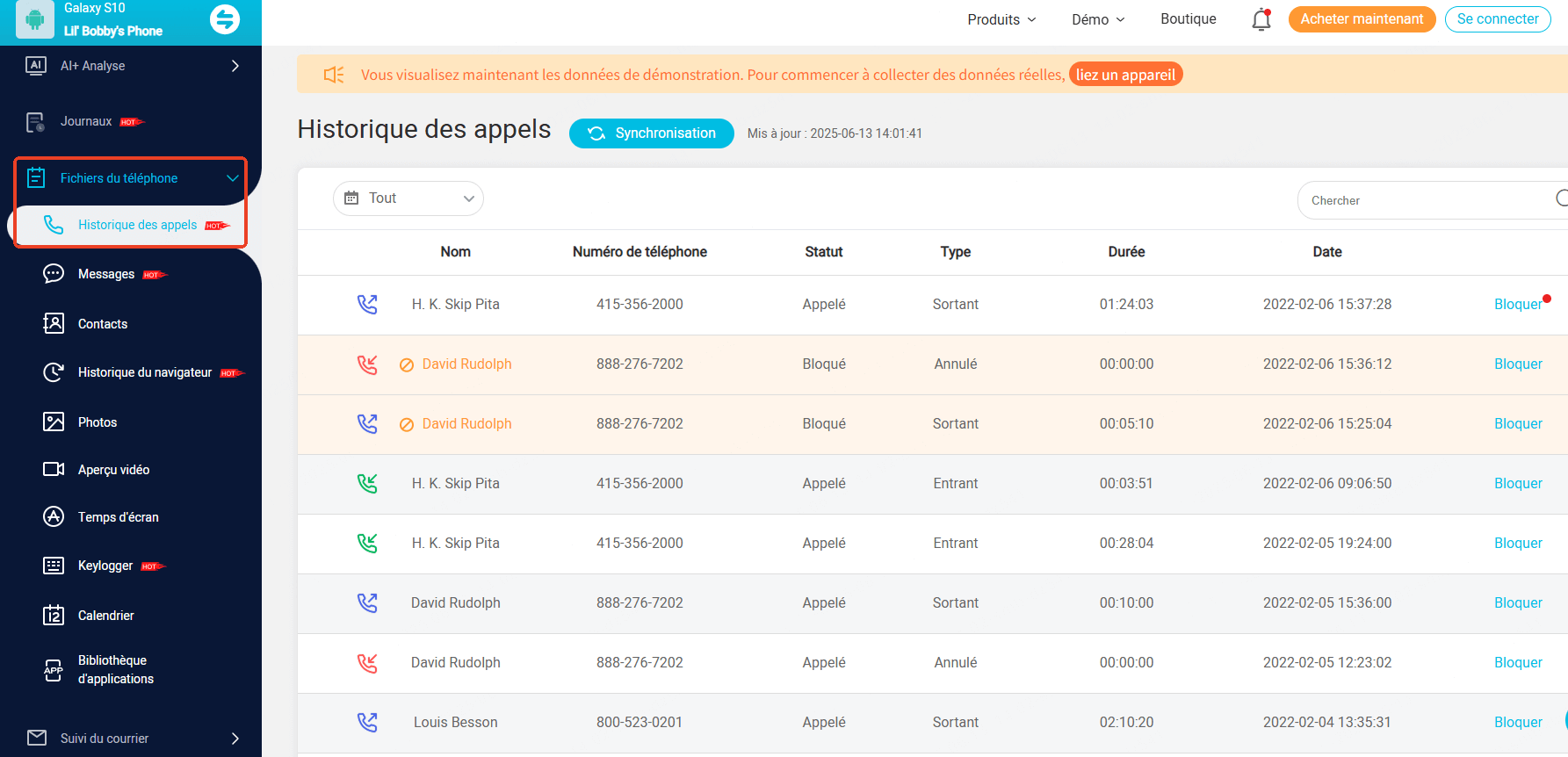 kidsguard pro call history
