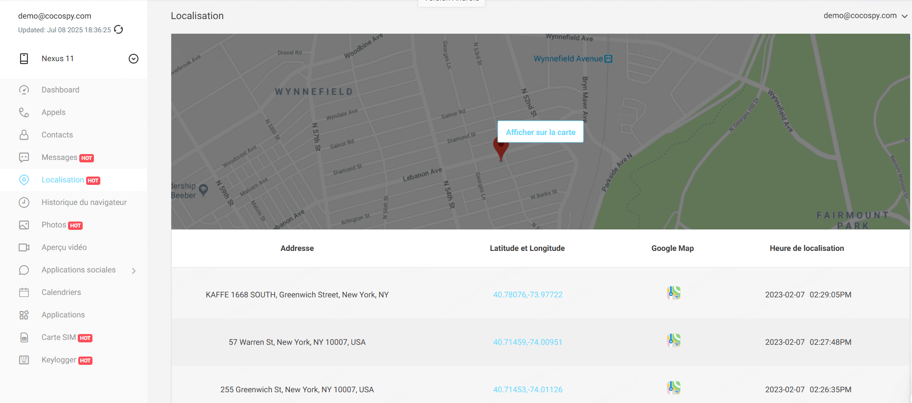 Localisation Cocospy