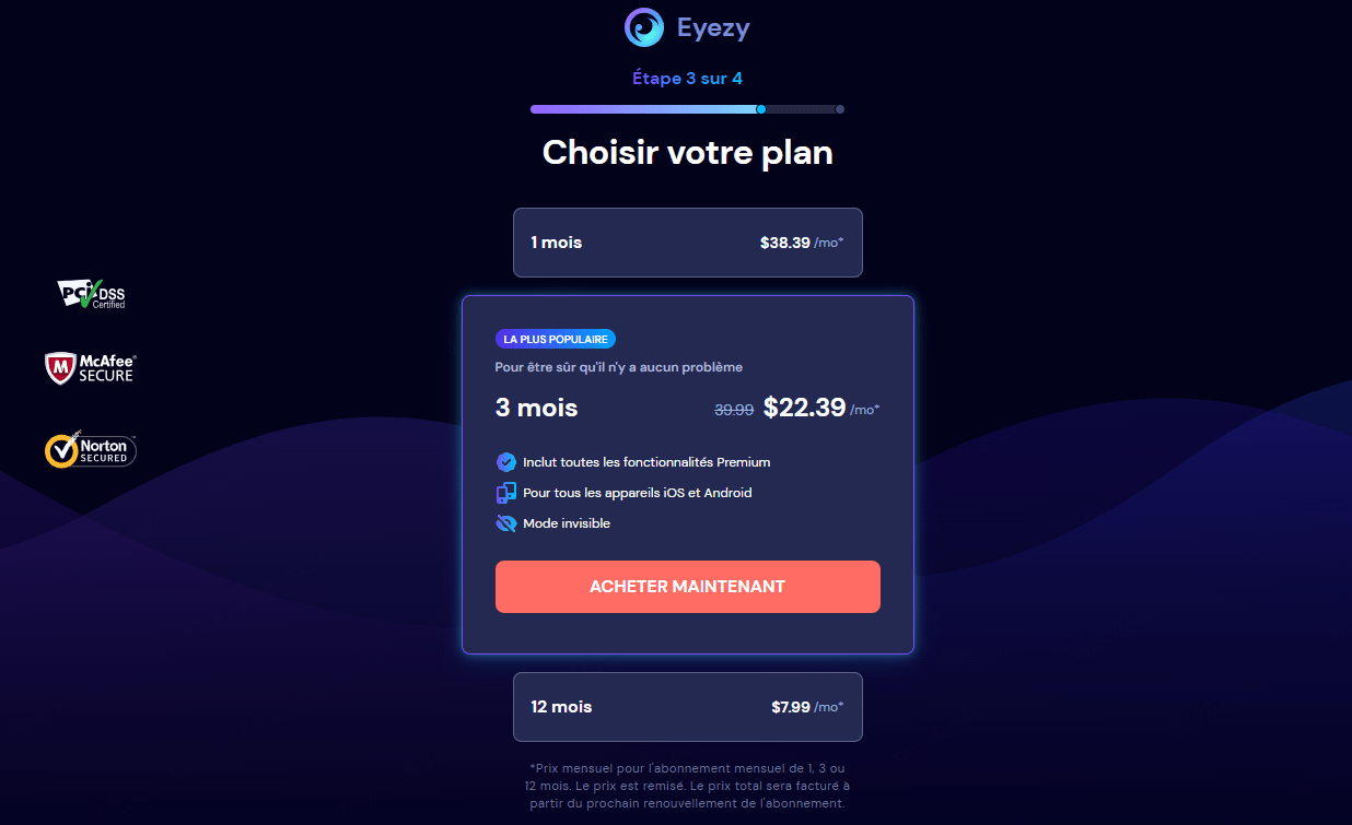 plan de prix eyezy