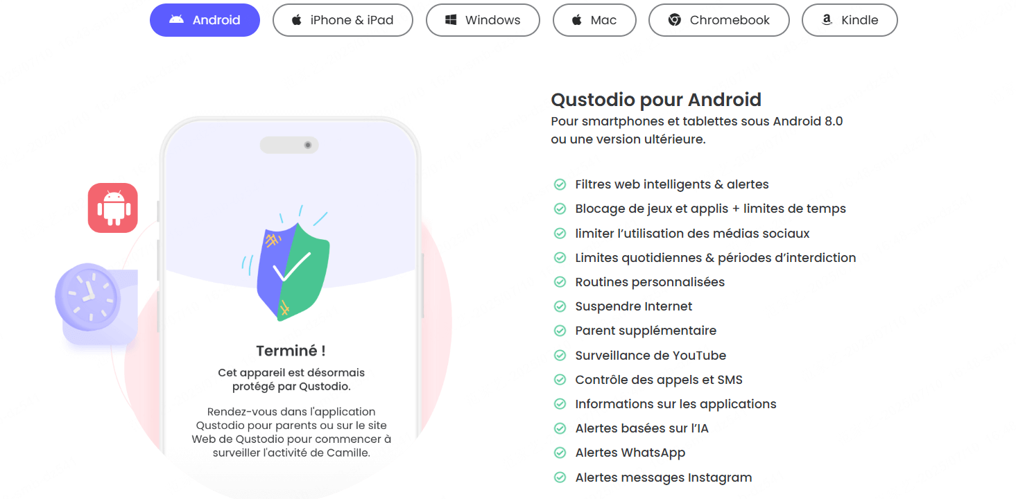 Qustodio Fonctionnalités pour android