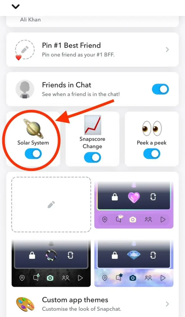 Activer la fonction Planet Snap