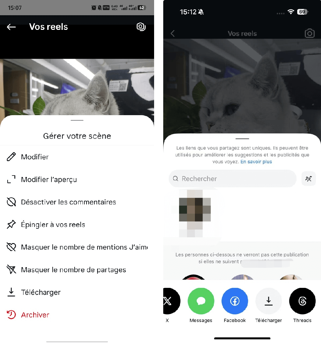 Enregistrer vos propres Stories et Reels