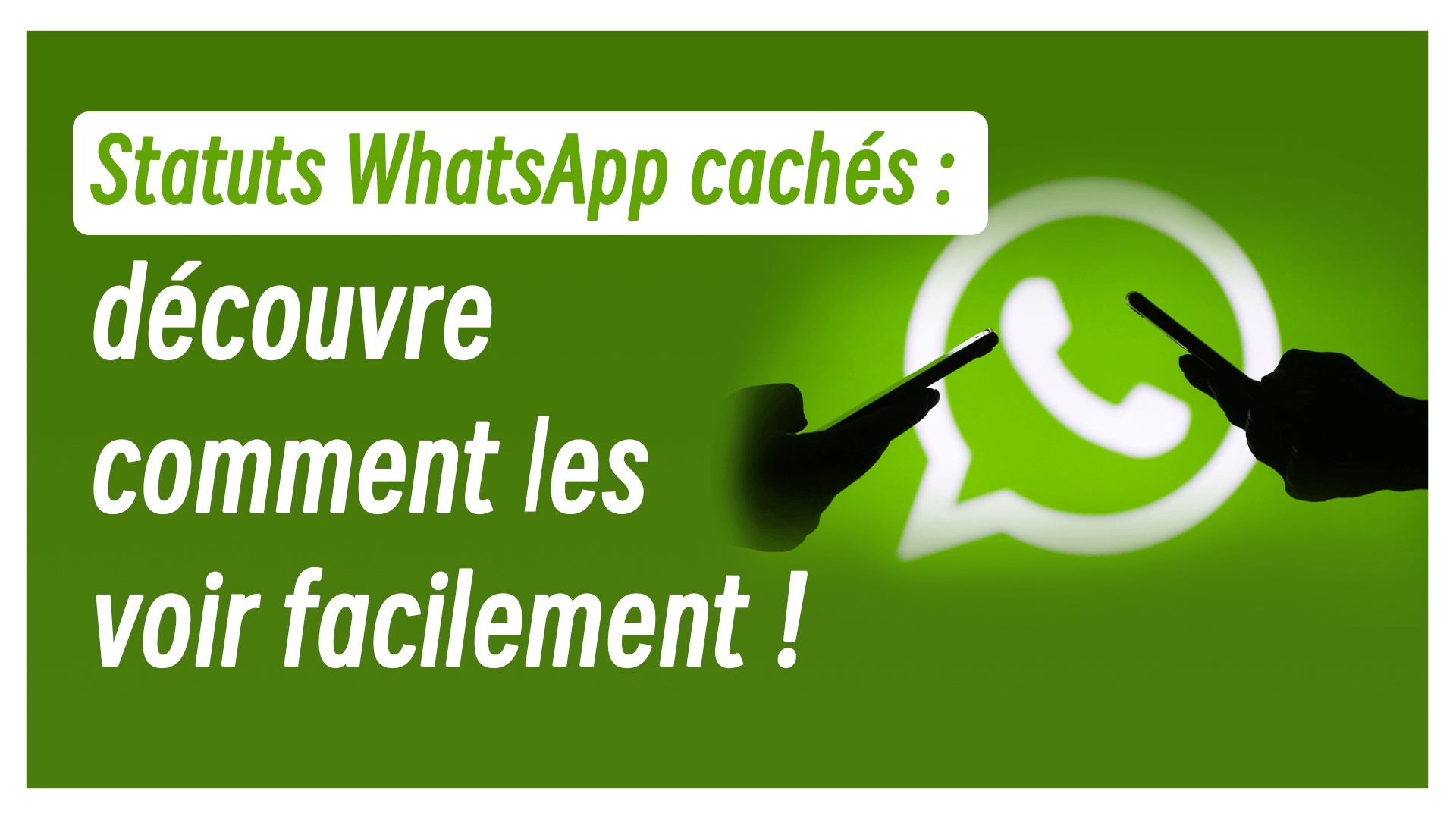 Comment voir les statuts WhatsApp qui me sont cachés
