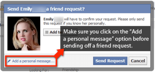 send a Facebook friend request