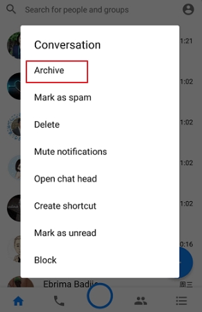 comment archiver des messages sur facebook