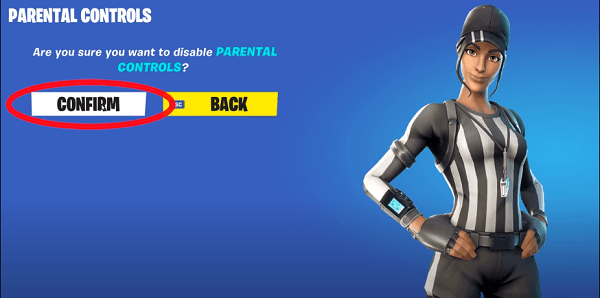 disable fortnite parental control