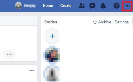 facebook drop menu