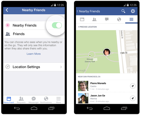 facebook nearby friends