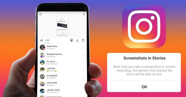 notification de capture d'écran d'instagram