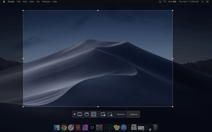 faire des captures d'écran avec l'outil de capture d'écran sur mac