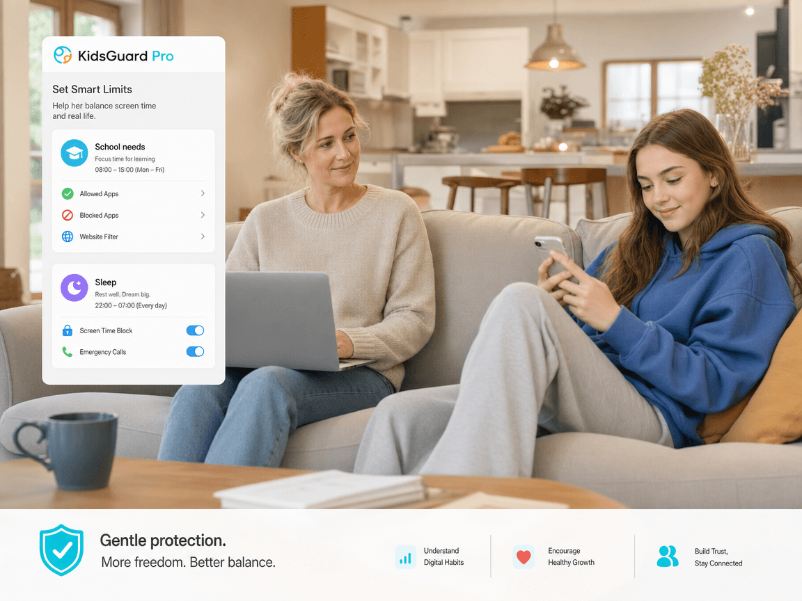 Parent discutant avec son enfant des règles d'utilisation du téléphone