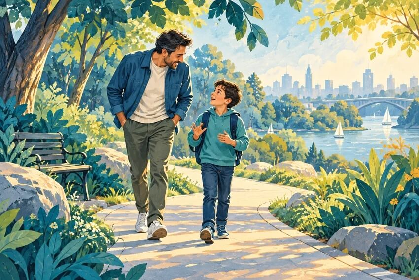Parent utilisant l'application d'écoute à distance pour vérifier l'environnement de son enfant