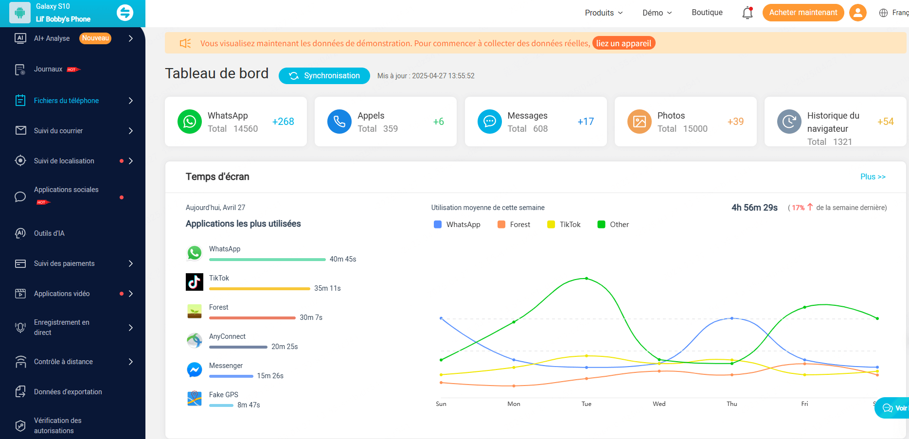 tableau au bord kidsguard pro