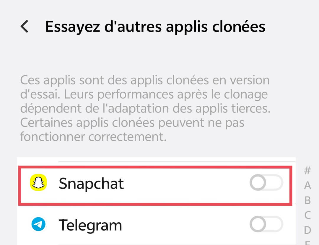 applications de clonage snapchat
