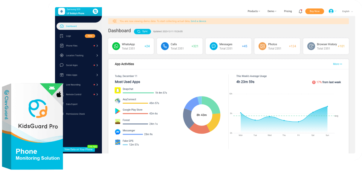 Kidsguard pro dashboard