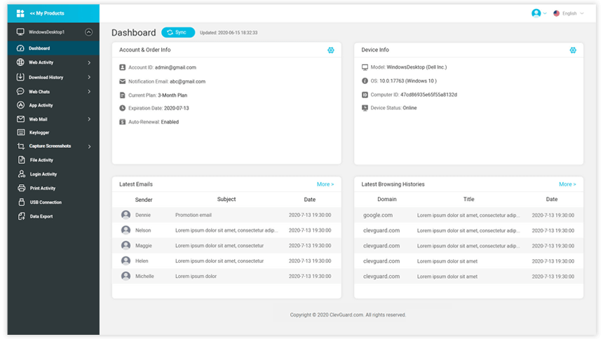 monivisor for win dashboard