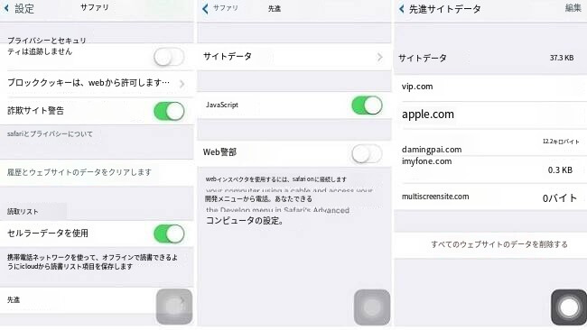 how to find website data on iphone