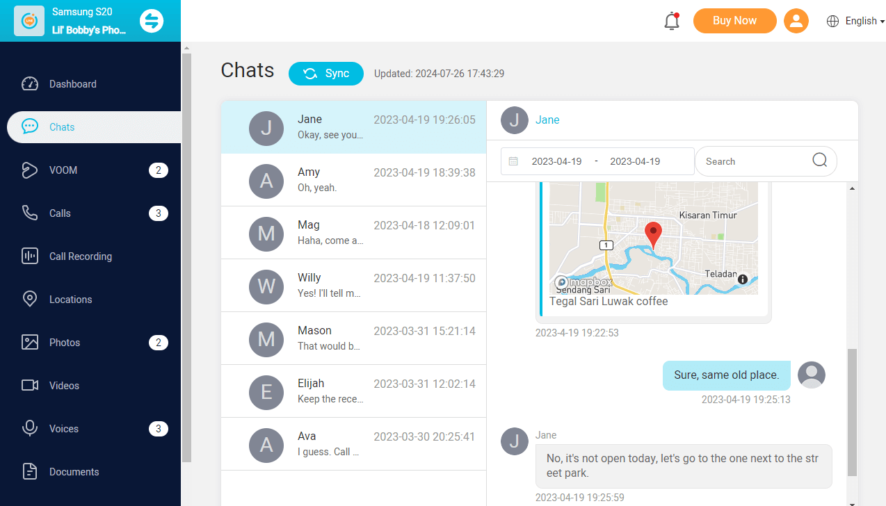 start tracking line chat