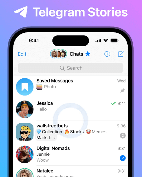 сториз в Telegram