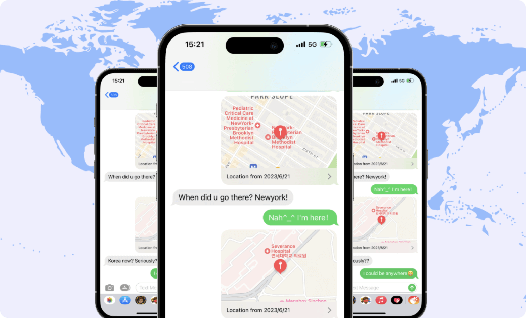 share fake location on WhatsApp and Facebook